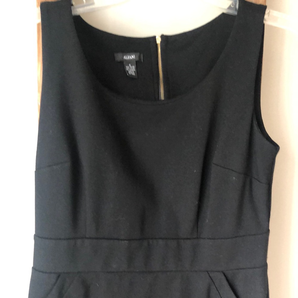 Alfani Scoop Neck Black Knit Dress EUC